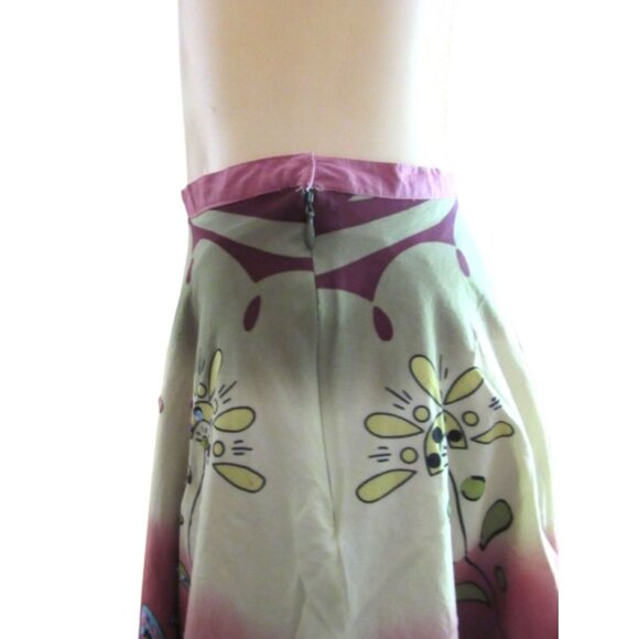 Anthropologie Lapis Floral Poodle Style Cotton Skirt w Embroidery/Beads S - Picture 5 of 6